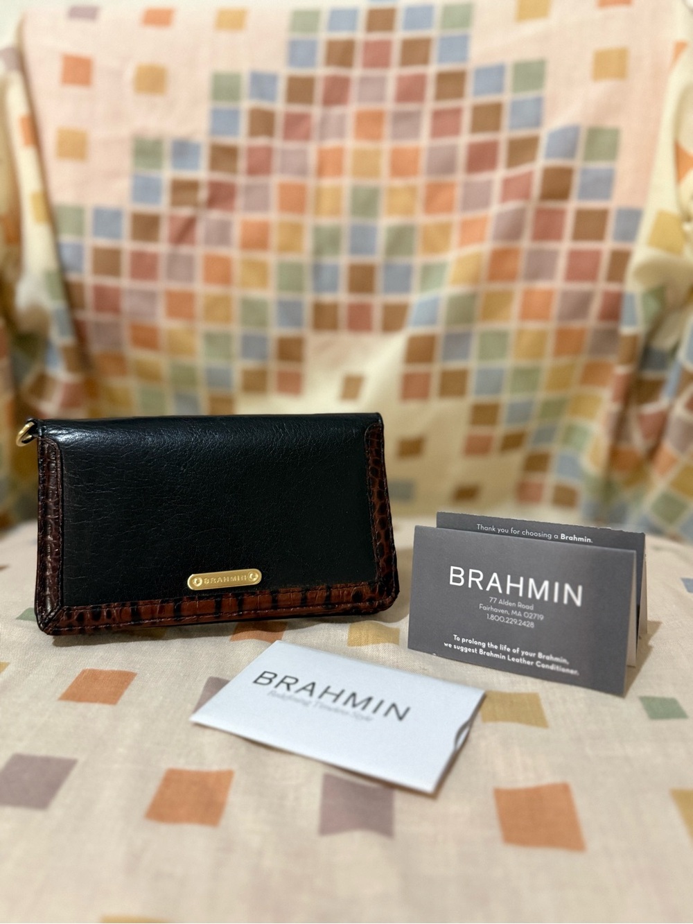 Brahmin Debi Black Tuscan Leather wallet